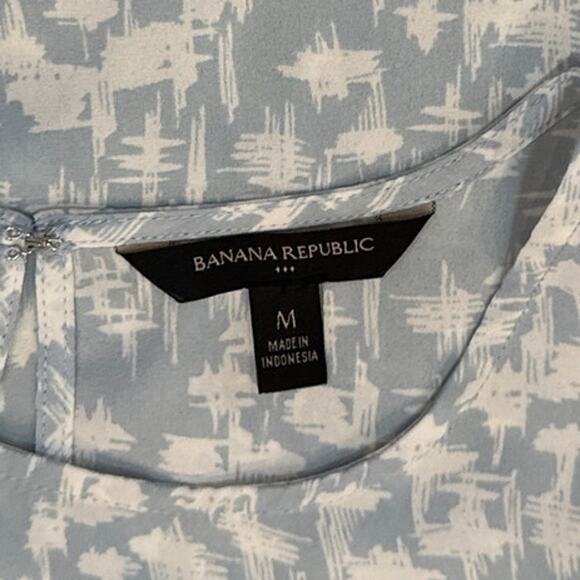 Banana Republic Factory Sleeveless Peplum Top Medium Abstract Flowy Careerwear - Picture 7 of 8